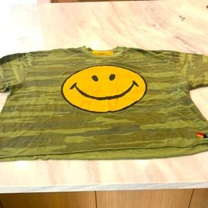 Camo smiley face tee
